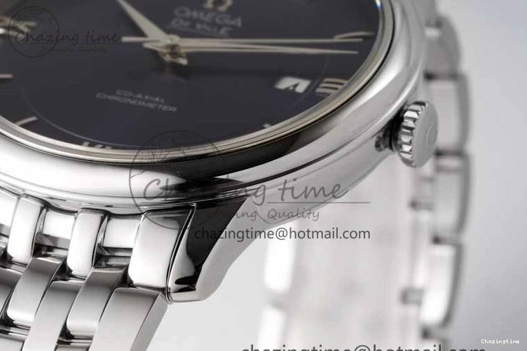 0716 De Ville SS DIWF 1:1 Best Edition Deep Blue Dial SS Markers on SS Bracelet MIYOTA TravelReady 7849